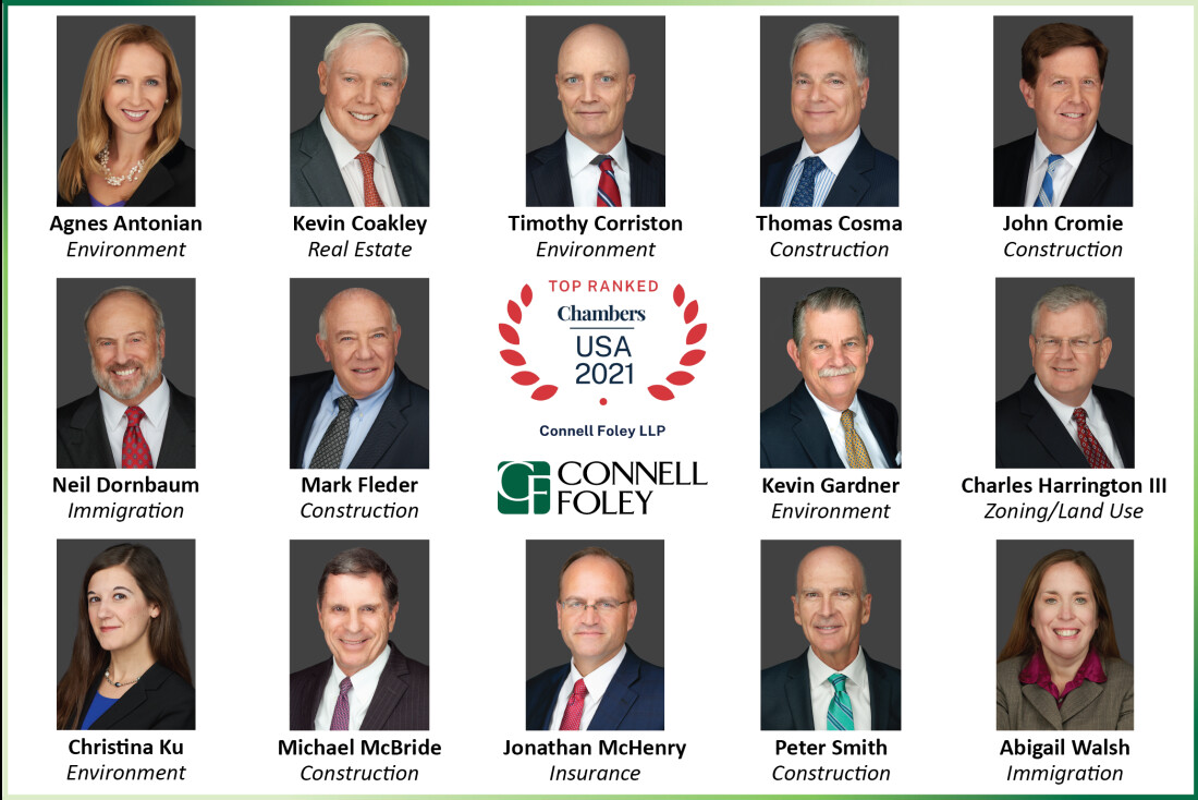 Connell Foley Receives High Marks, Adds Practice Areas and Attorneys to